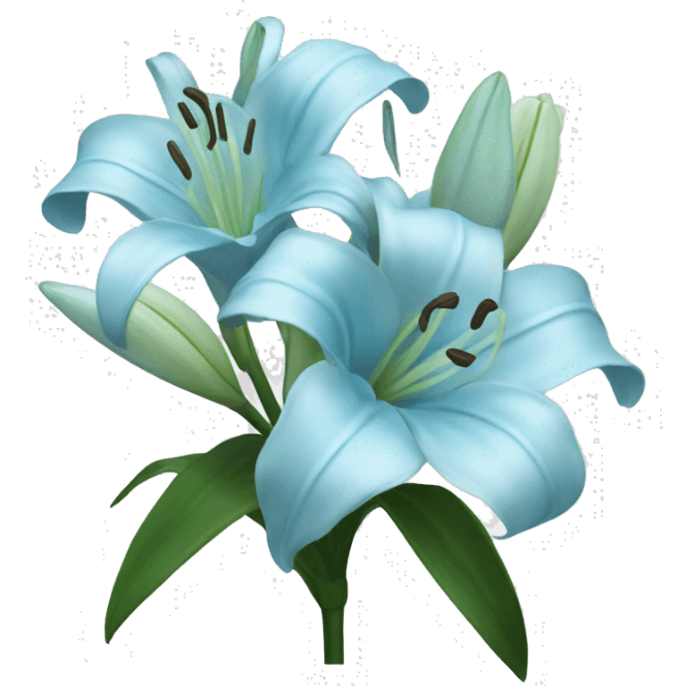 baby Blue bouquet Lily flowers emoji