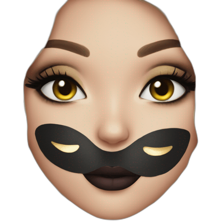 pretty girl makeup with black cat emoji