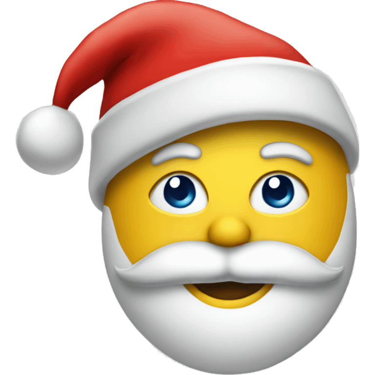 Emoji with Santa hat on emoji