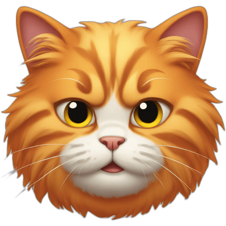 pissed off fluffy orange cat emoji