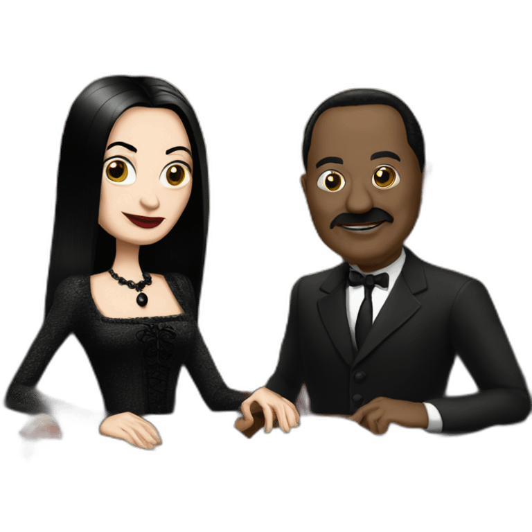 The 1st lady of Gabon and Morticia Addams emoji