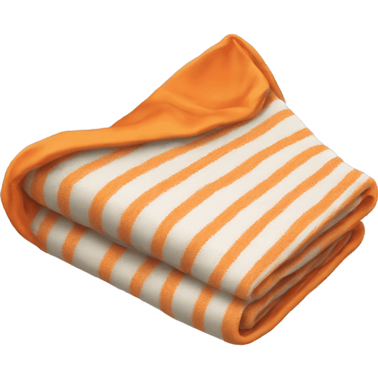 A folded orange blanket  emoji