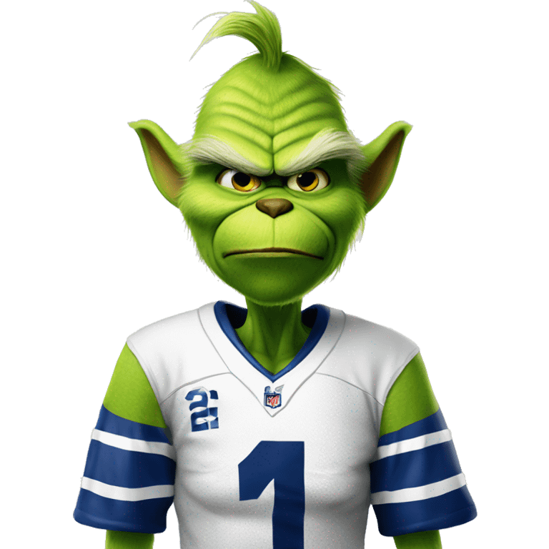 Grinch wearing dallas cowboy jersey emoji