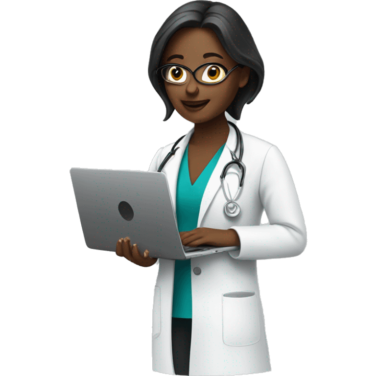 female doctor-with-laptop emoji