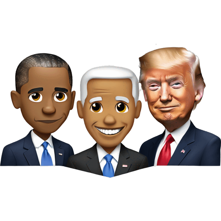 Barack Obama with Joe Biden and Donald Trump emoji