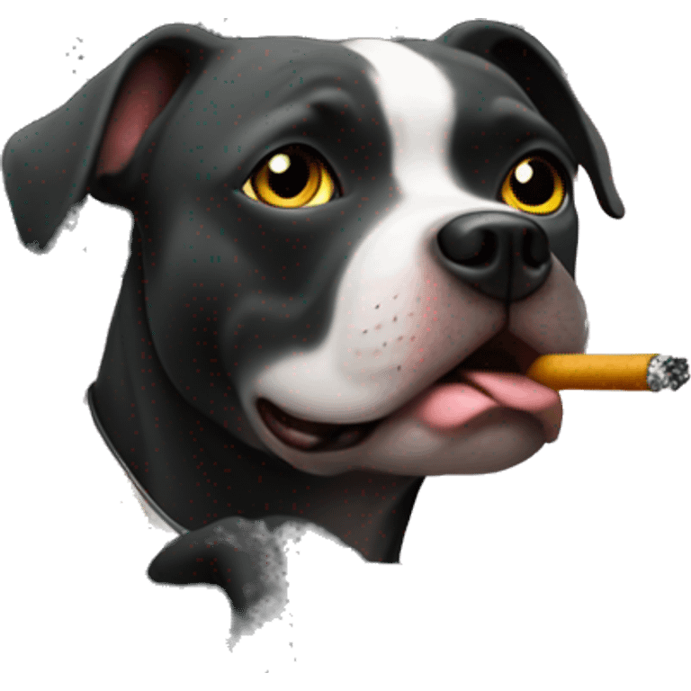 Black pitbul smoking a cigarette driving a truck  emoji