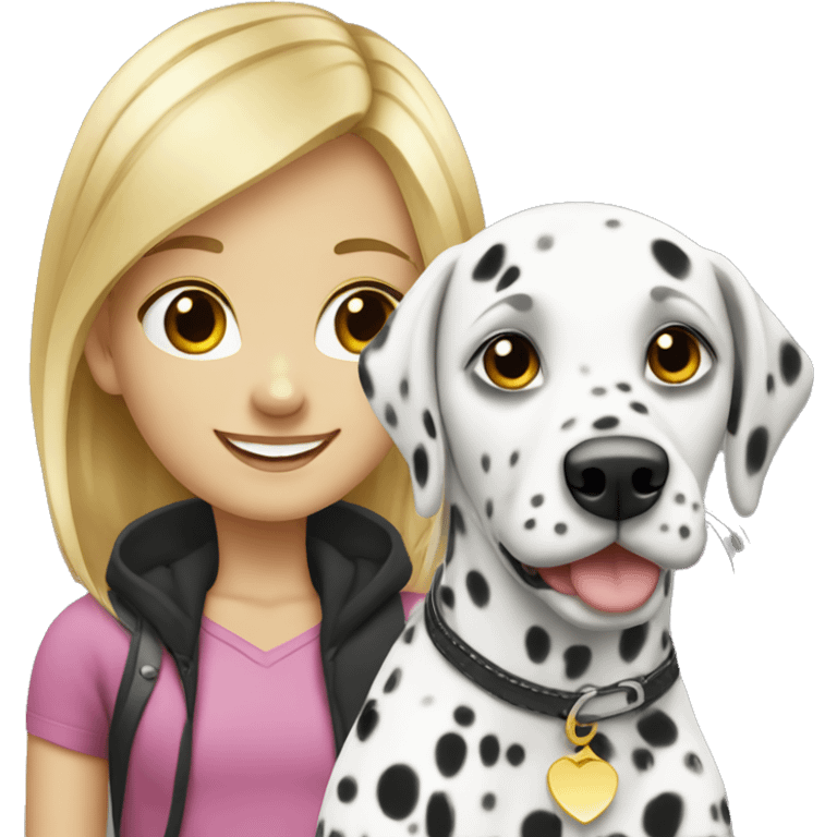 Dalmatian and blond girl  emoji