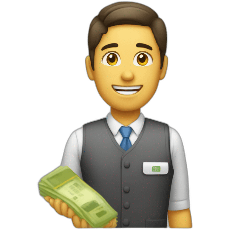 cashier leaving money emoji