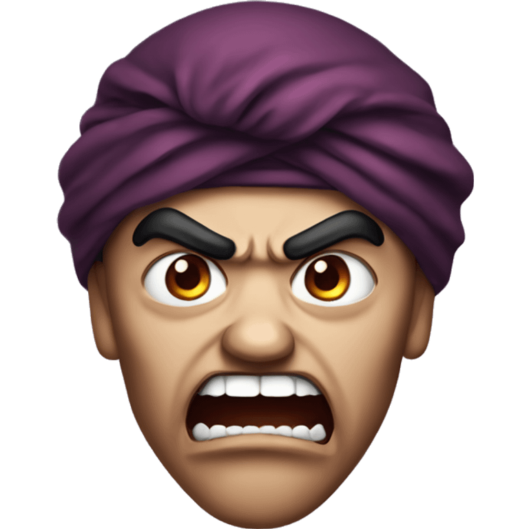 Angry vampire with turban and fangs emoji