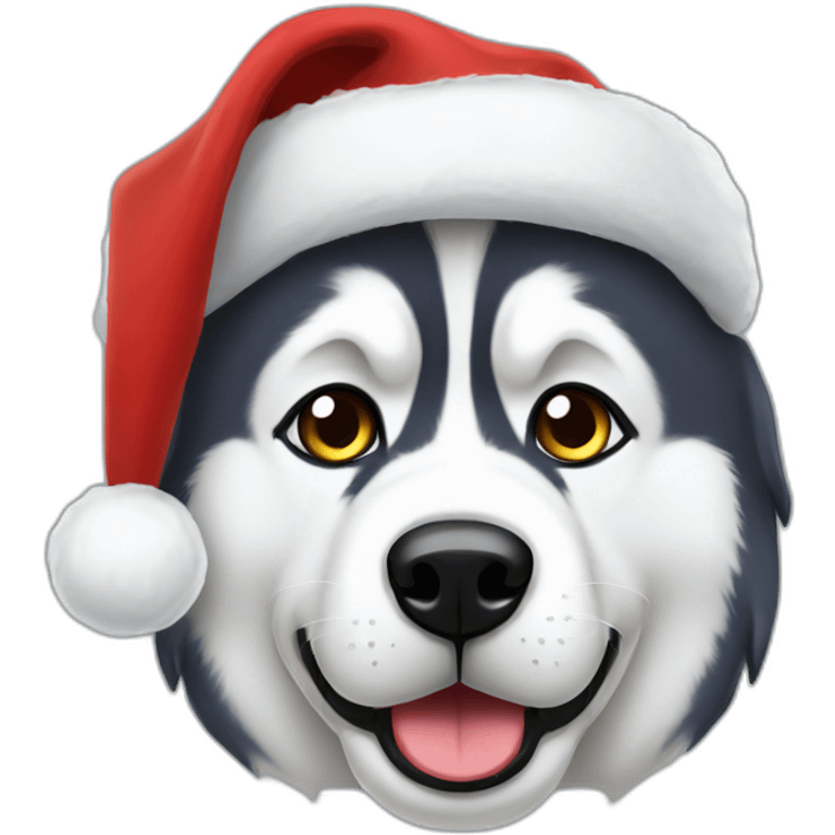 unamused husky christmas hat emoji