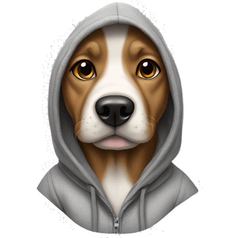 Dog wearing a hoodie emoji