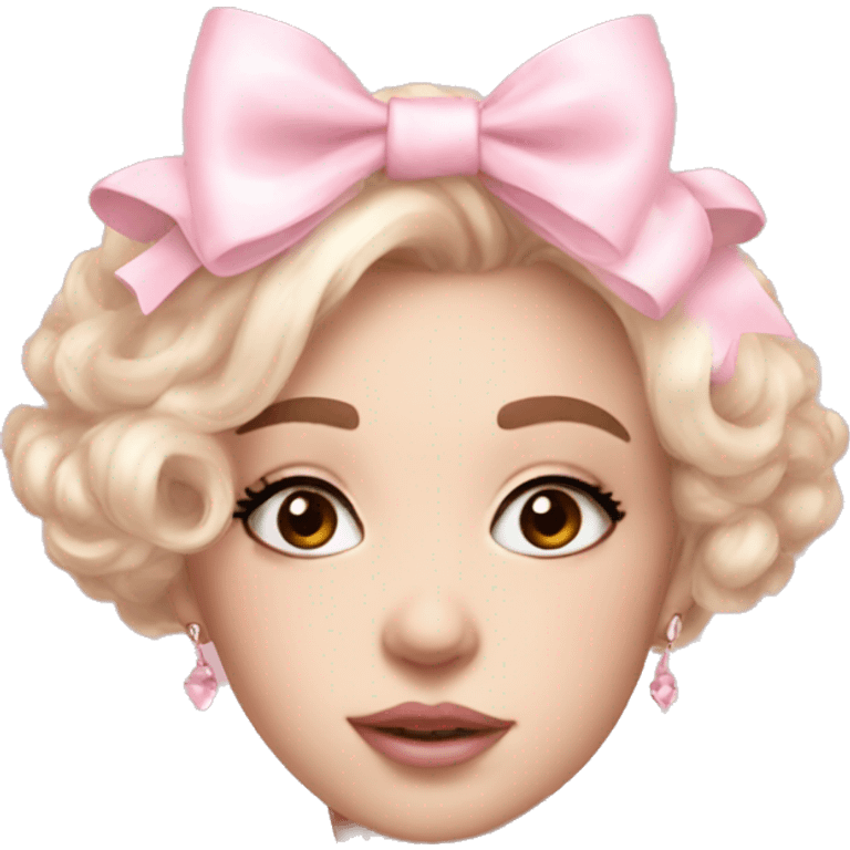 beautiful realistic coquette aesthetic light pink bow  emoji