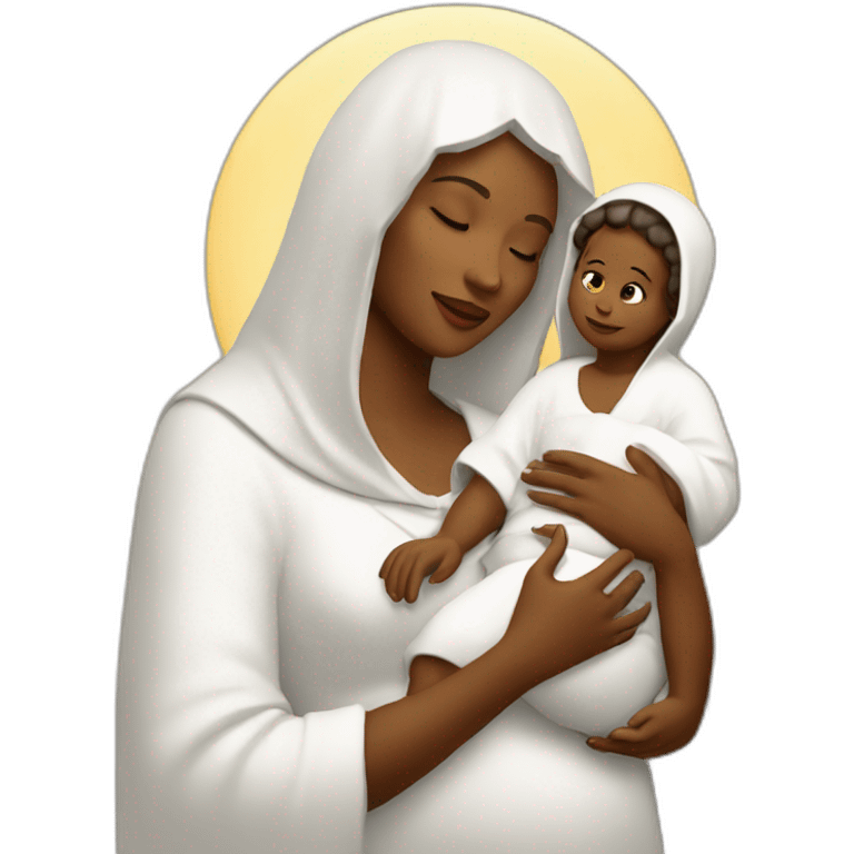 Mary with baby Jesus not black emoji