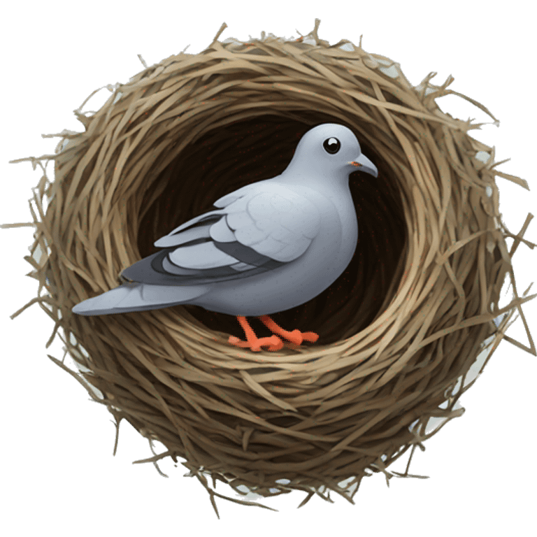 nest with pigeon emoji