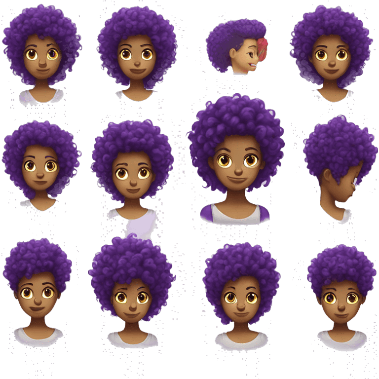 Purple curly Mohawk on girl emoji