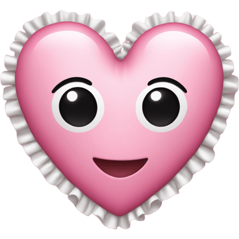 Pink heart with white frill edges emoji