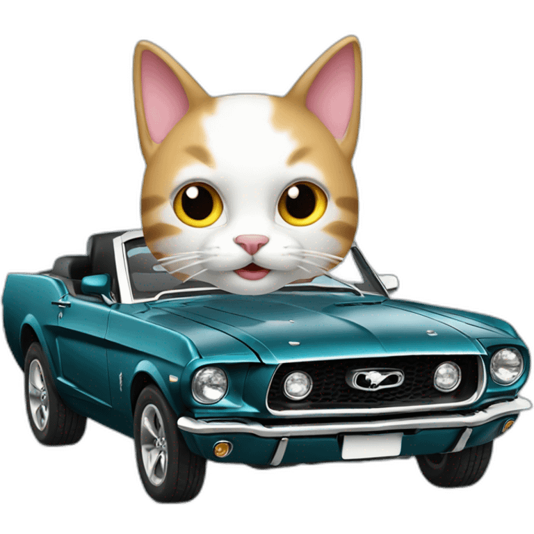 cat in a mustang car emoji