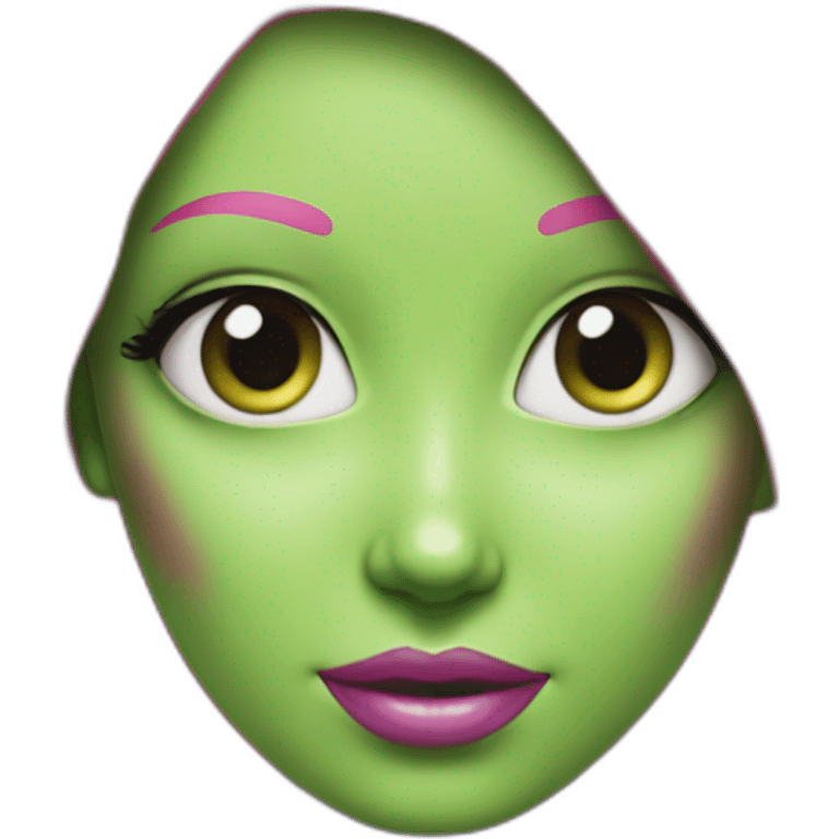 Green skinned Alien Barbie with pink hair emoji