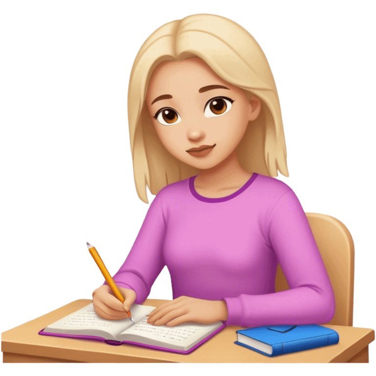 A girl writing a book💖 emoji