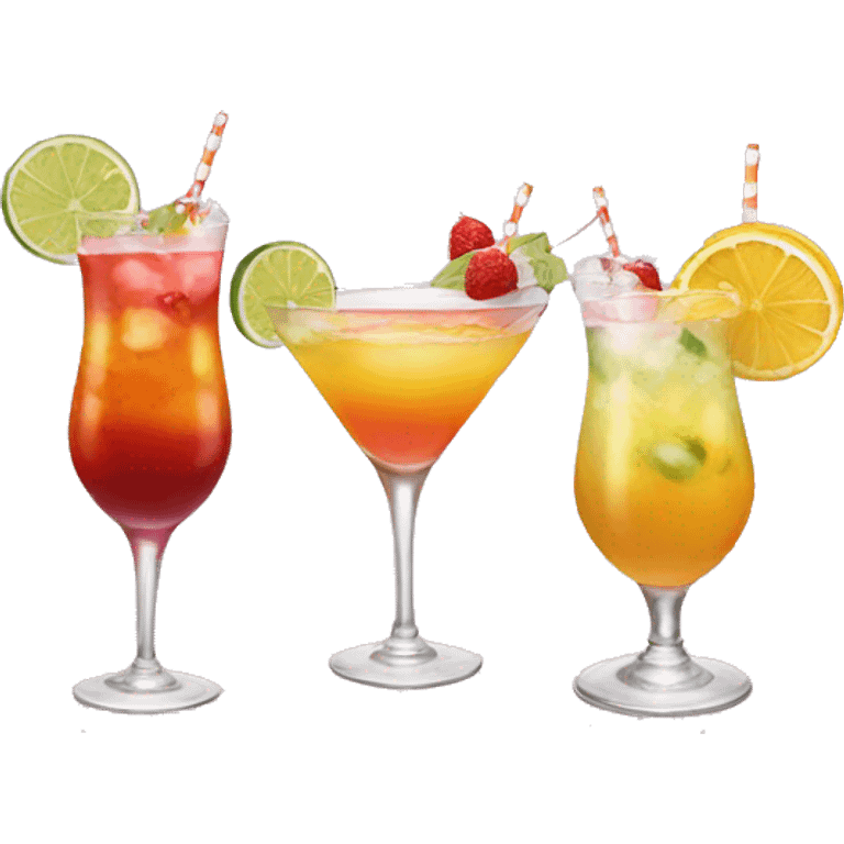 four cats clinking cocktails emoji