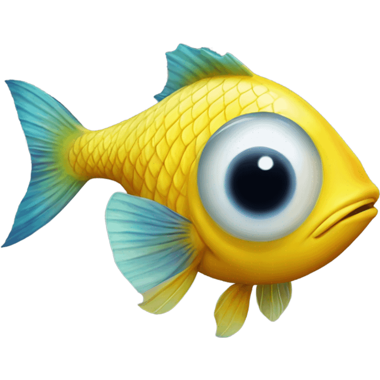 yellow fish with three eyes emoji