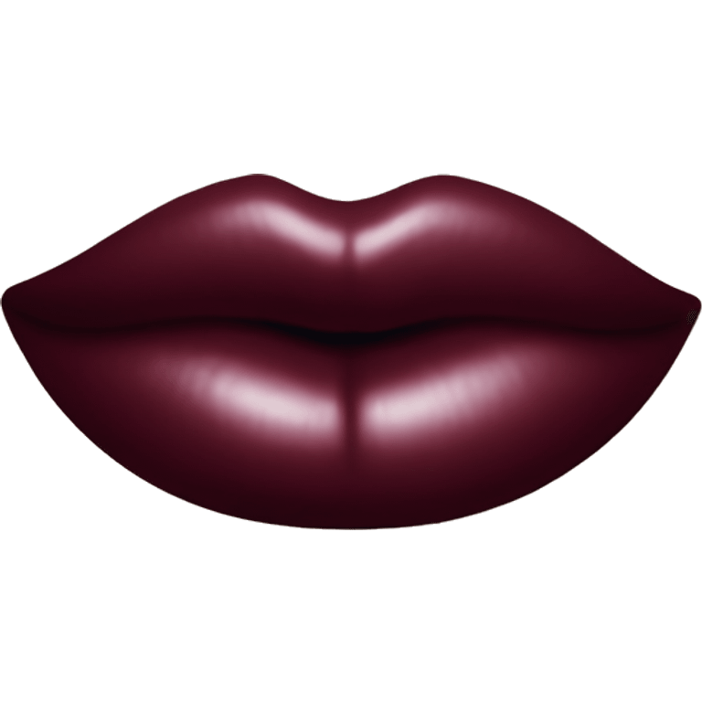 A burgundy-colored lipstick kiss mark. emoji