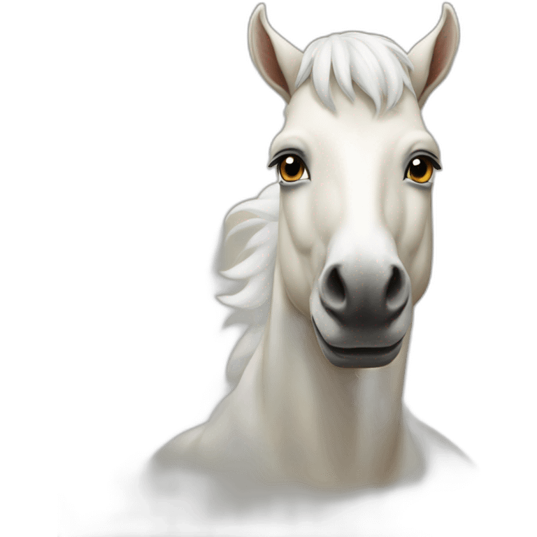 Une chèvre qui suit un cheval emoji