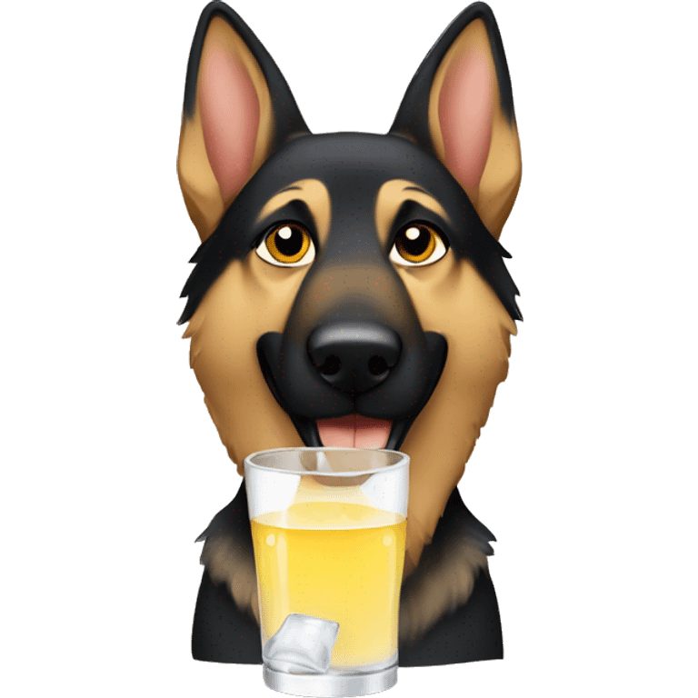 German shepherd drinking  emoji