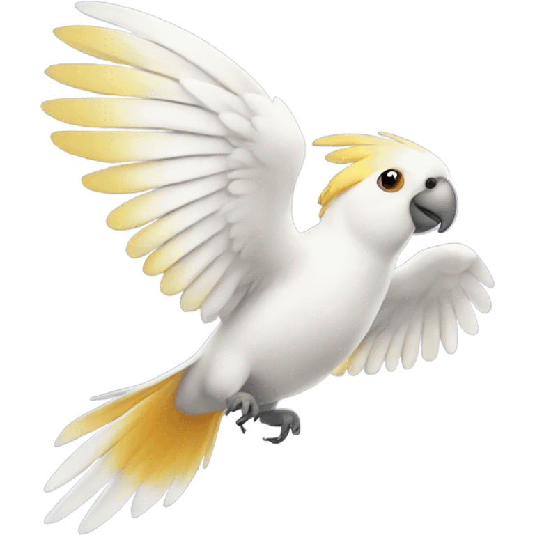 White cockatiel parrot flying emoji