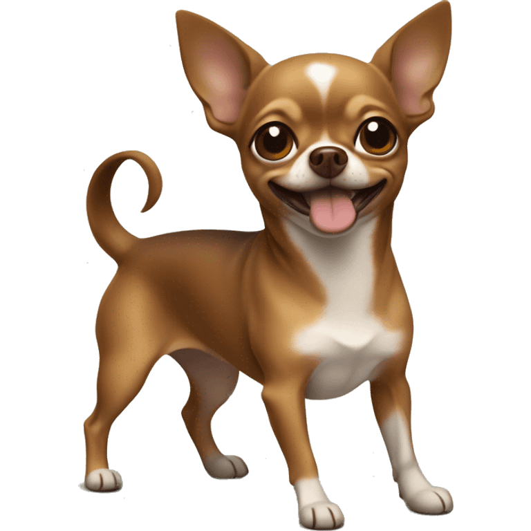 Brown Chihuahua with blep emoji