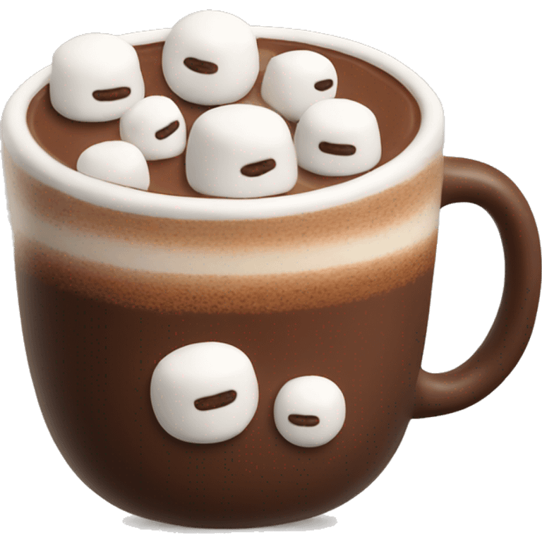 Realistic hot chocolate with marshmallows  emoji