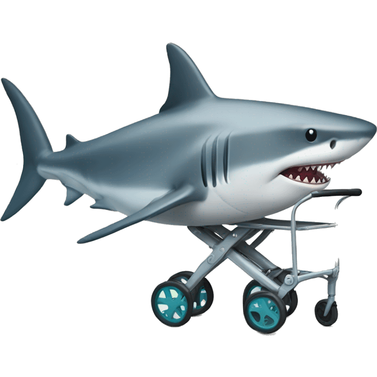 Shark with a walker emoji