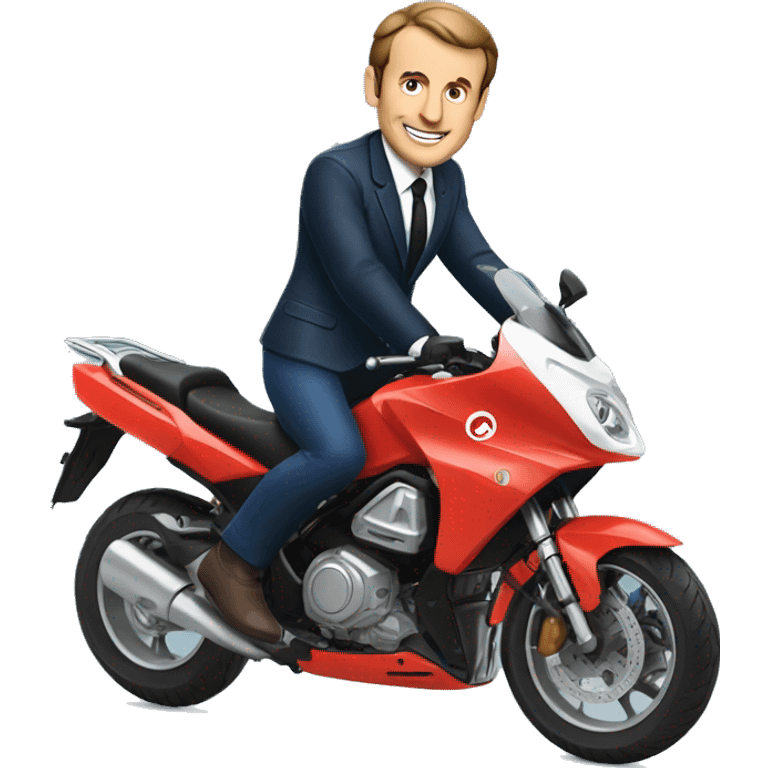 macron sur une moto emoji