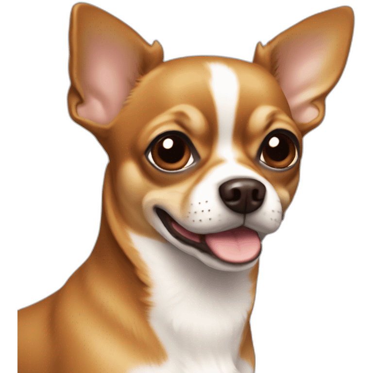 brown chihuahua with a white chest and large brown eyes emoji