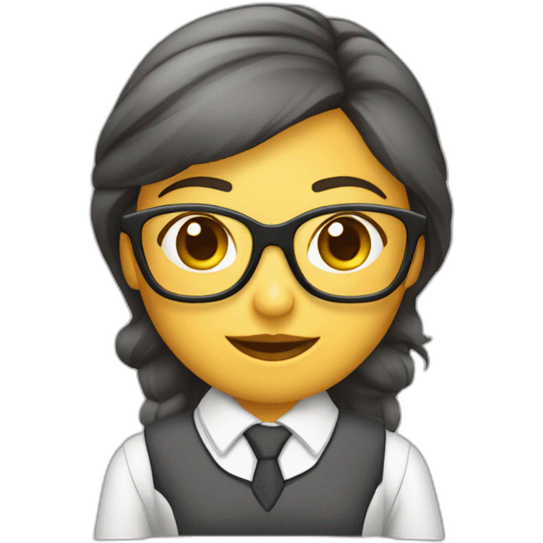 chica auxiliar de vuelo con gafas emoji