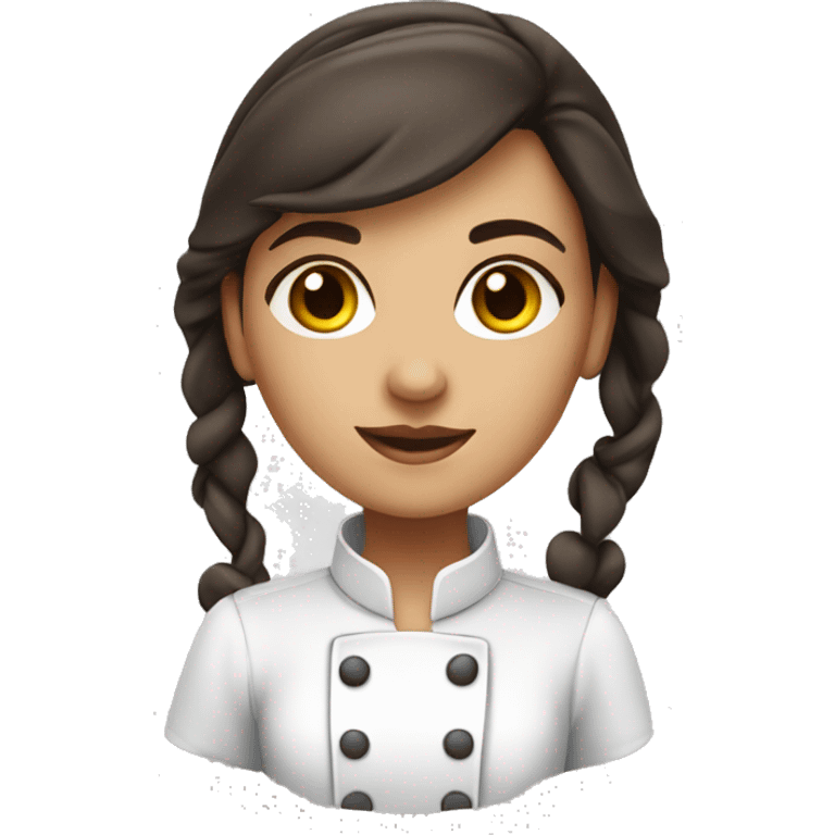 Pastry chef girl brunette with dark eyes  emoji