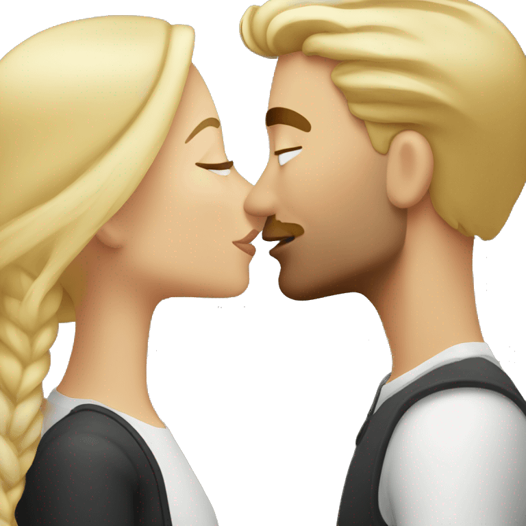 blonde man and girl kissing emoji