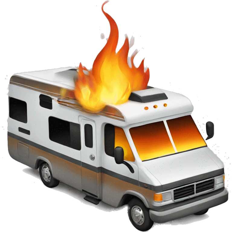 an rv on fire emoji