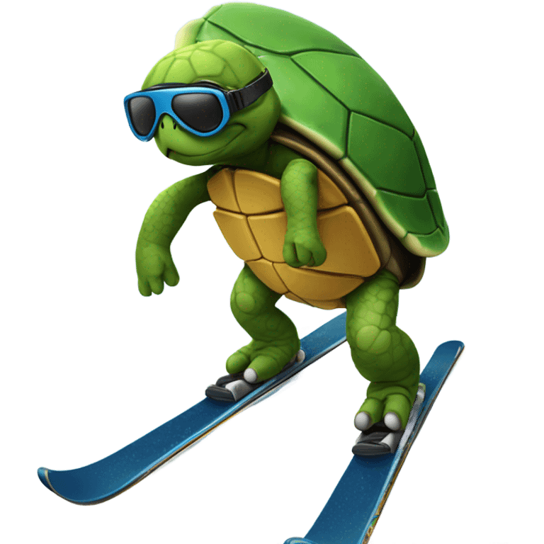 Skiiing turtle  emoji