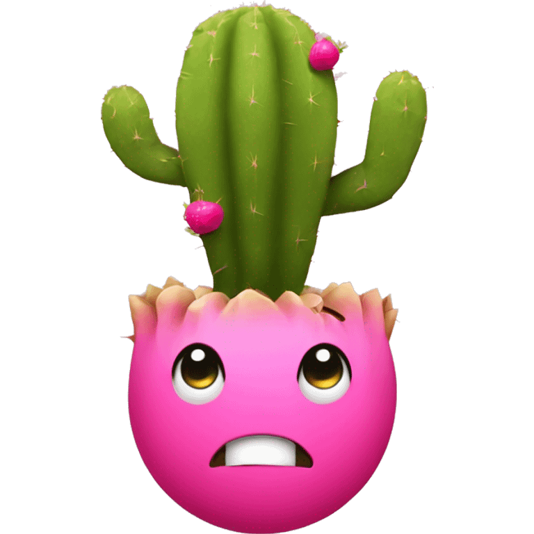 cactus with pink pear fruit on top emoji