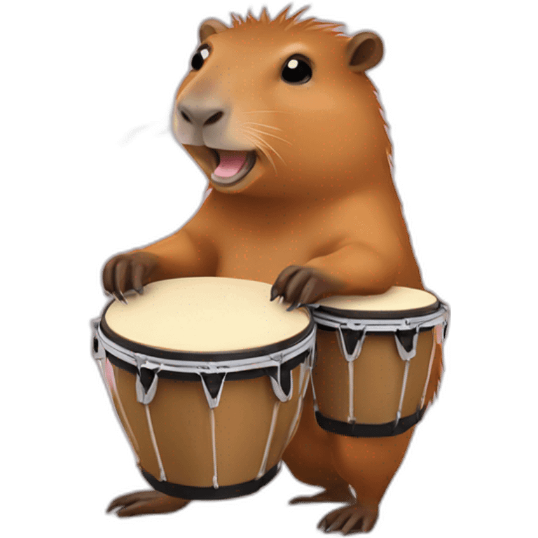 Capybara with bongos emoji