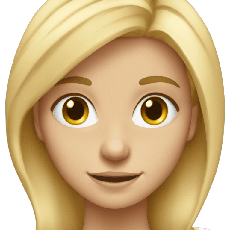 smiling blonde girl portrait make eyes bluer emoji