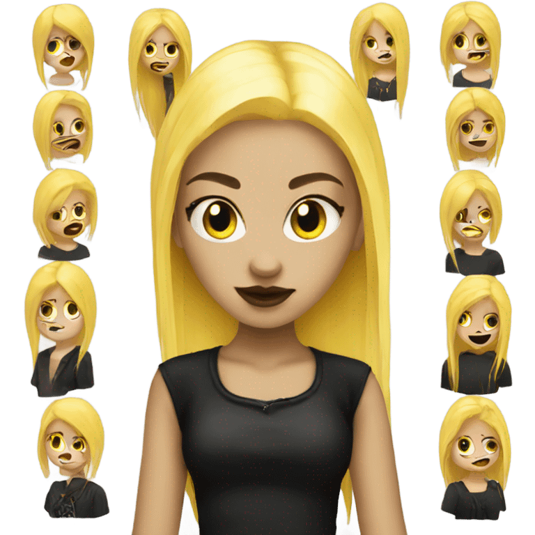 Goth girl yellow hair emoji