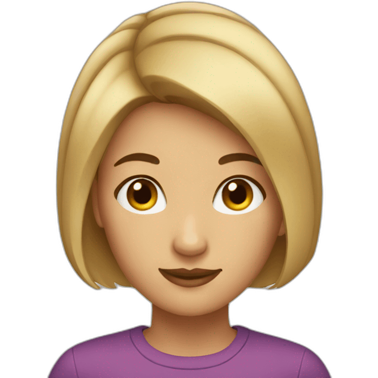 short hair, woman emoji