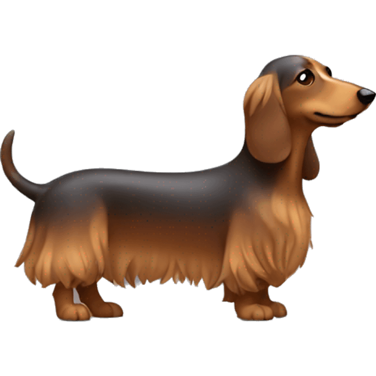 Dapple long haired sausage dog emoji