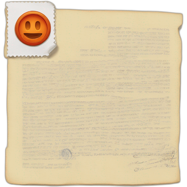 document with stamp emoji