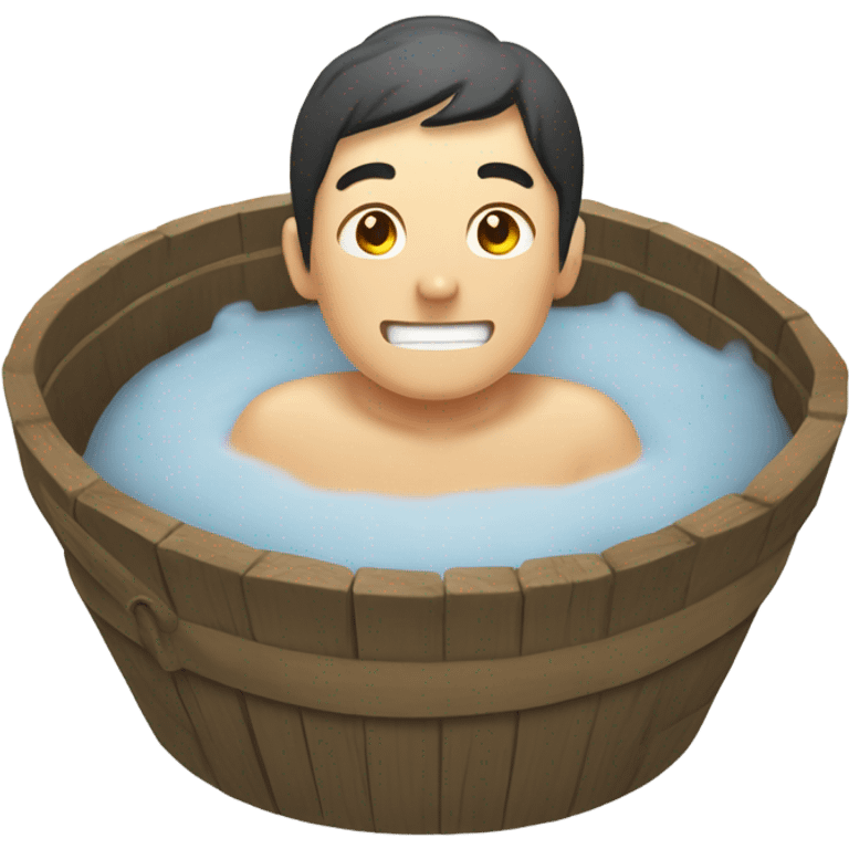 Sento style bathing with a bucket white male emoji