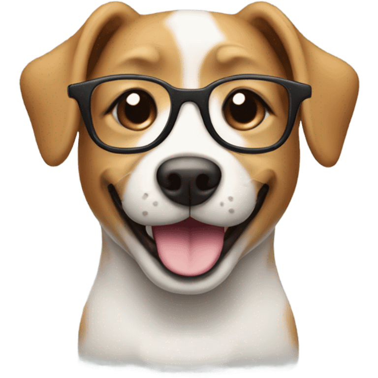 A dog smiling with glasses emoji