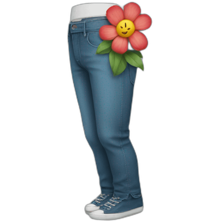 Flower in pants emoji