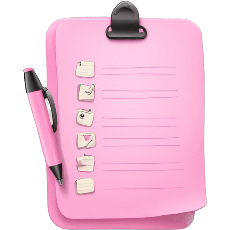 Light pink to do list with pen emoji